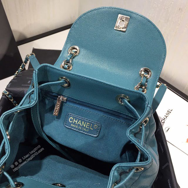 Chanel女包 2020早春新款黑色荔枝紋小牛皮 Duma雙肩背包  djc4009